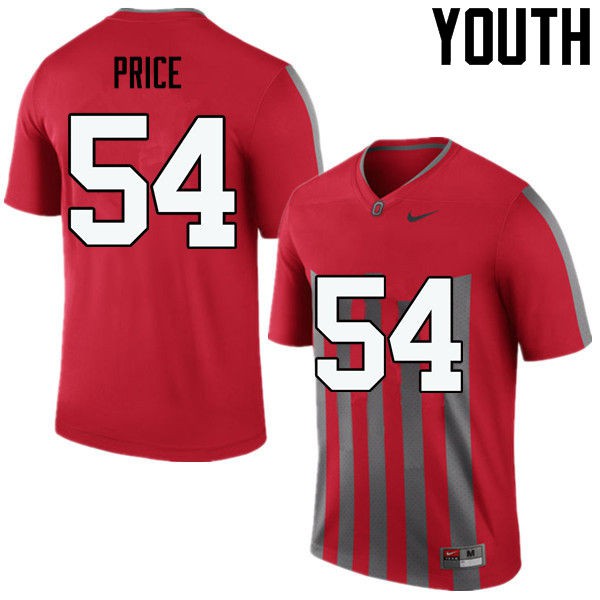 Ohio State Buckeyes #54 Billy Price Youth Stitched Jersey Throwback